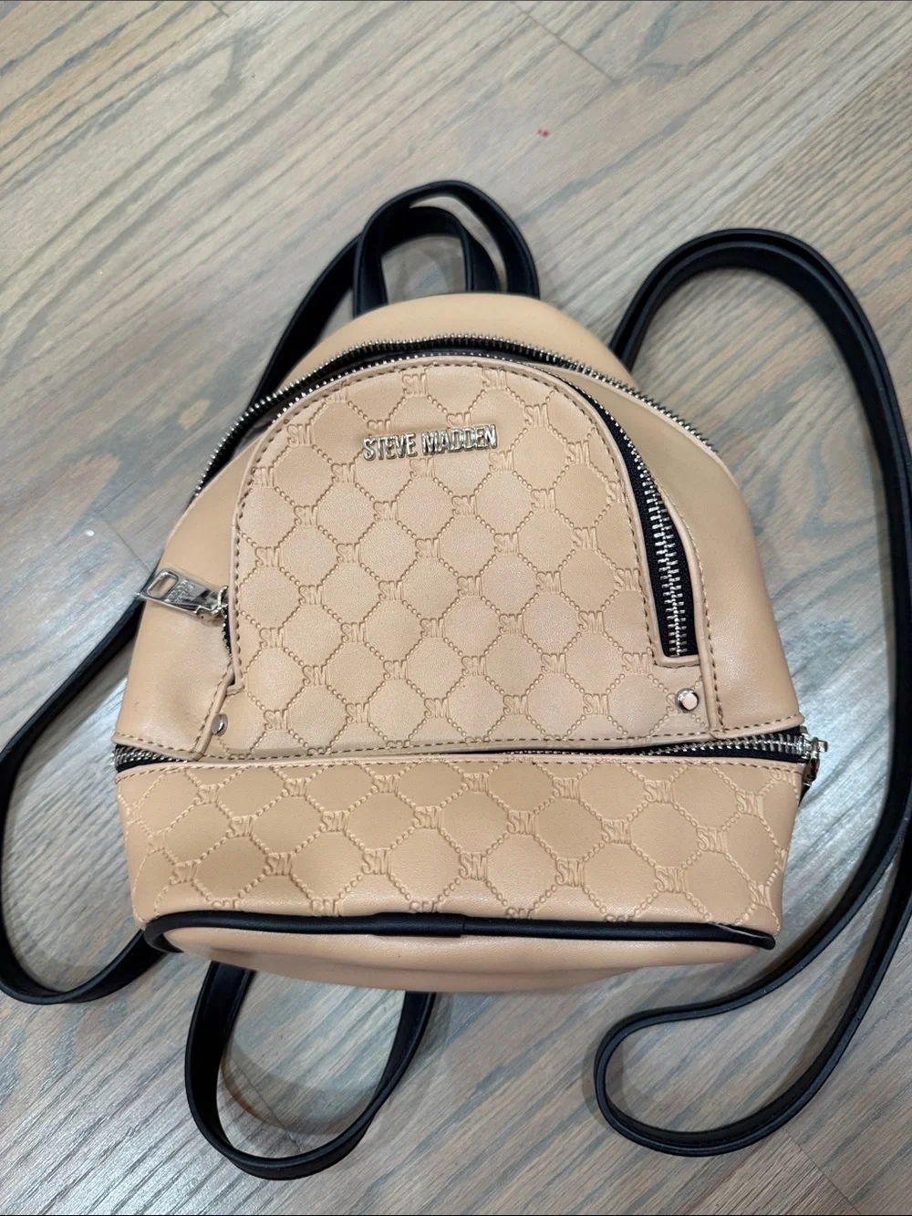 Steve Madden Bviki Mini Backpack with Black Straps